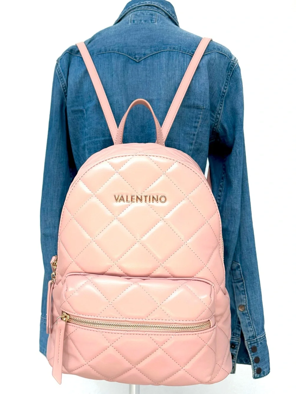 Mario Valentino Blush Pink Quilted Backpack